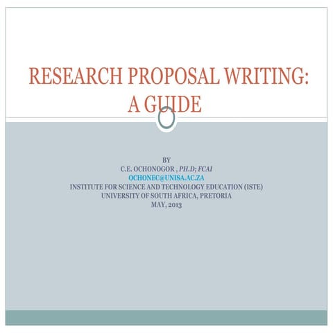 Research proposal writing 2013