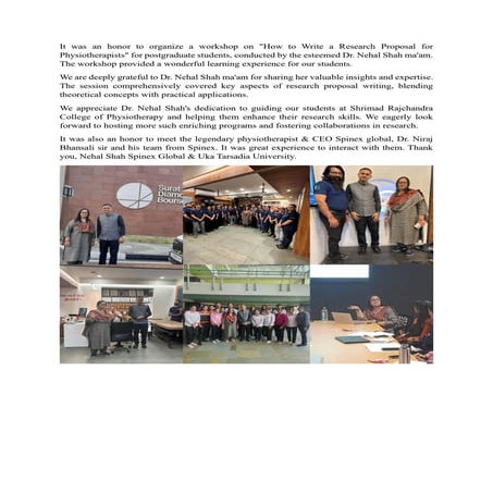 Research Proposal writing for Physiotherapists workshop by Dr. Nehal ...