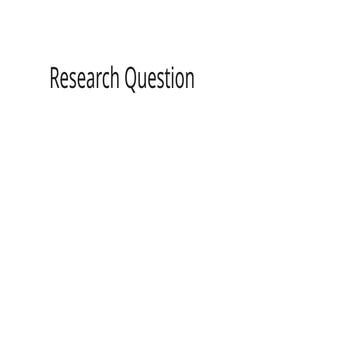 Research Question And Analysis Pptx For Business Students Pptx