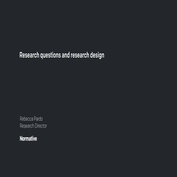 Research questions and research design 