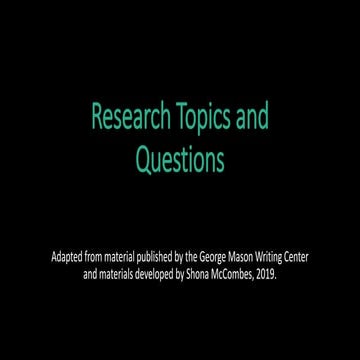 Research questions ENG 204