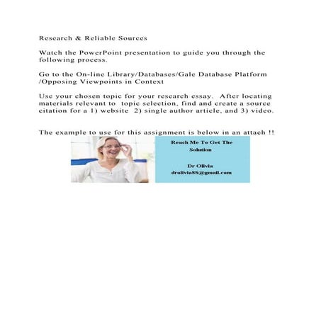 Research & Reliable SourcesWatch the PowerPoint presentation to | DOCX