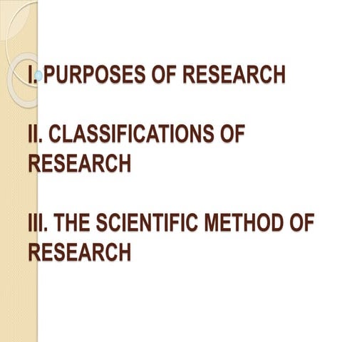 Research report purposes and classifications