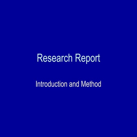 Research report introduction | PPT