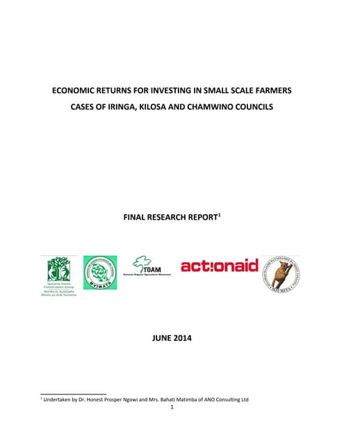 Research report on economic  returns for investing in smallholder farmers (2)