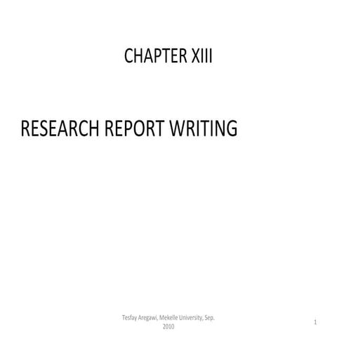 Research reports ch 8 | PPT