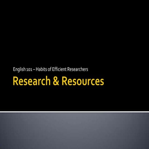 Research & resources english 101