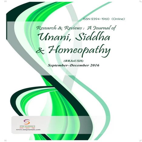 Research and Reviews: A Journal of Unani, Siddha and Homeopathy vol 3 issue 3