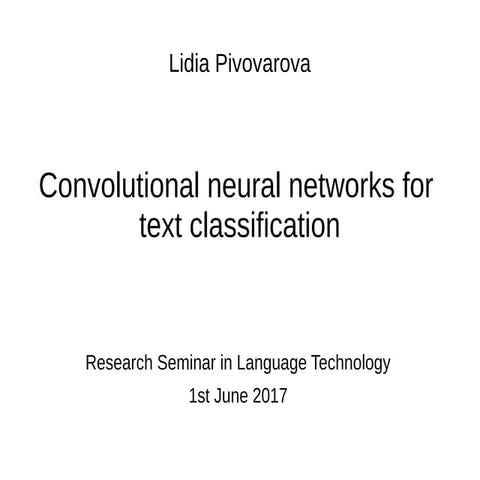 Convolutional neural networks for text classification | PDF