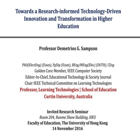 Towards a Research-informed Technology-Driven Innovation and Transformation i...