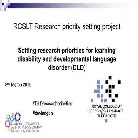 RCSLT Research Priority Setting Project 