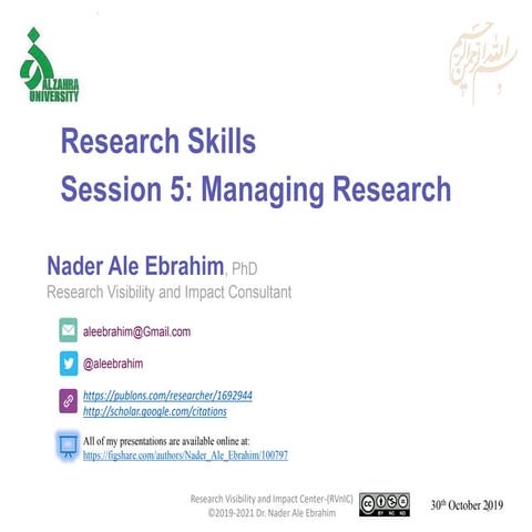 Research Skills Session 4: Evaluate a paper quality