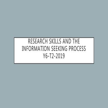 Researchskillsandtheinformationseekingprocess y6 t2 2019