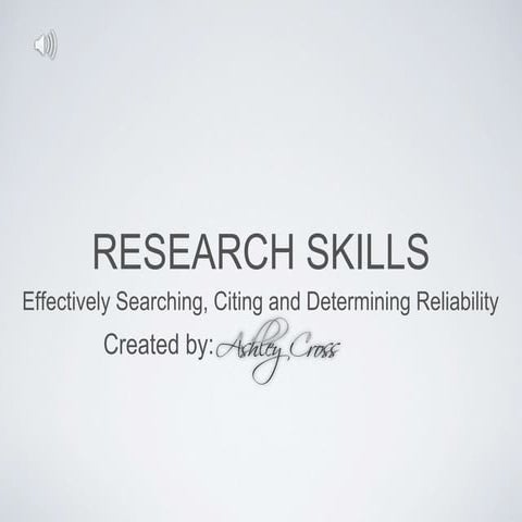 Research Skills Presentation: Effectively Search, Citing, & Determining ...