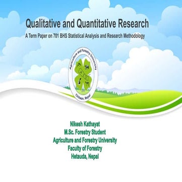 Qualitative and Quantitative Research