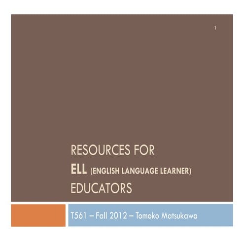 Research, strategies + apps for ELLs K-12 - Matsukawa @ HGSE 2012