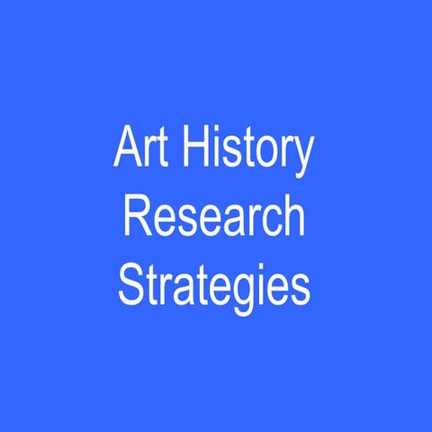 Research strategies update 2011