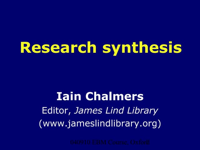 Research synthesis