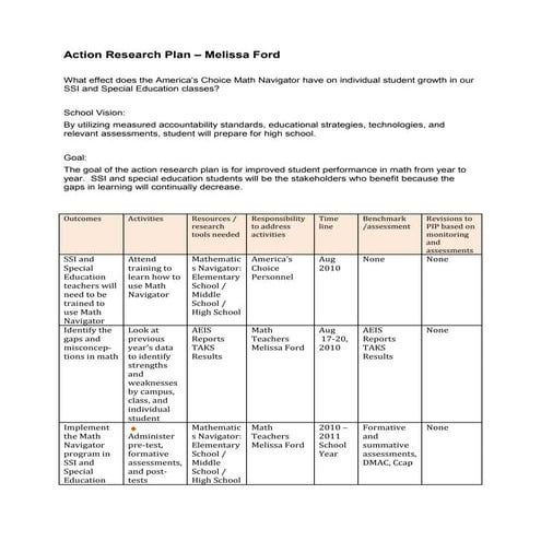 Action Research Plan