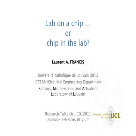 ResearchTalks Vol. 2 - Lab on a chip ... or chip in the lab ?