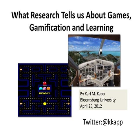 Houston, ASTD: What Research Tells Us about Games, Gamification and Learning