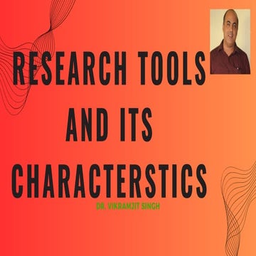 Research Tool and its Characterstics