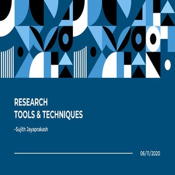 Research tools and techniques