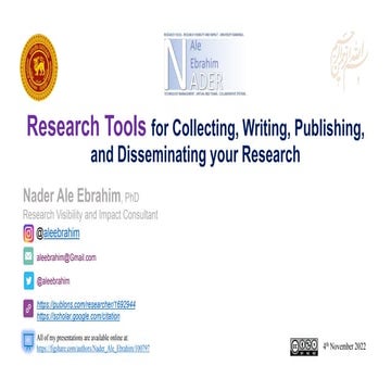 Research Tools for Collecting, Writing, Publishing, and Disseminating your Re...