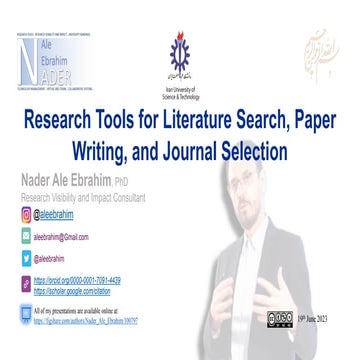 Research Tools for Literature Search, Paper Writing, and Journal Selection 