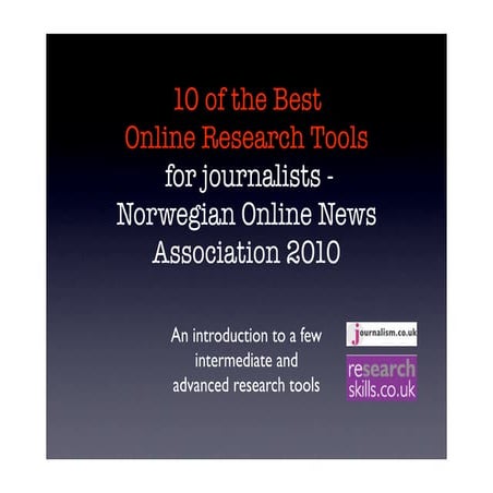 Research tools for journalists nona 2010