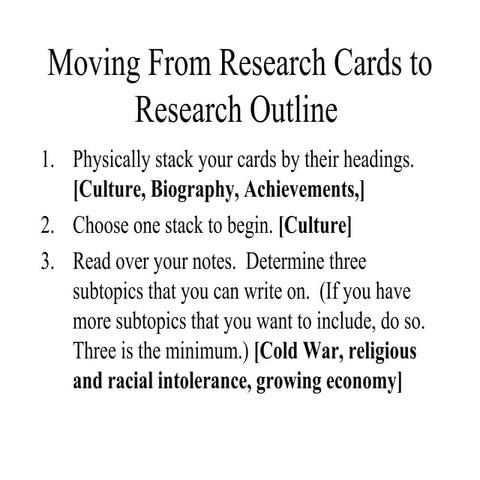 Research to outline 2010