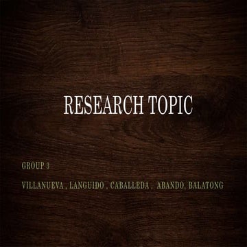 Research topic