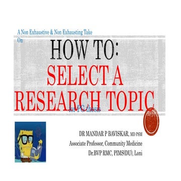 How to Select a Research Topic for PG thesis