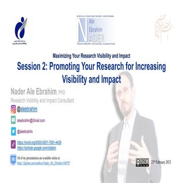 Maximizing Your Research Visibility and Impact, Promoting Your Research