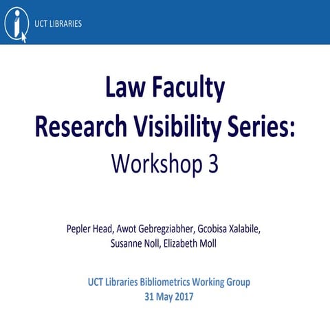 Law Research Visibility Workshop 3