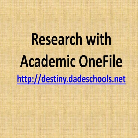 Research with Academic One File