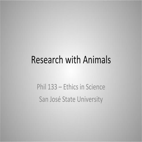 "Research with Animals" lecture