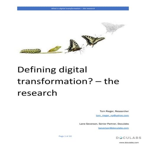 Defining Digital Transformation - the research