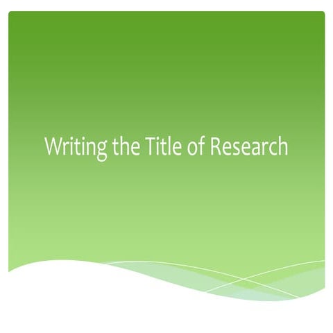 Research writing
