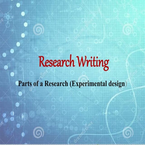 Research writing (Experimental Design)
