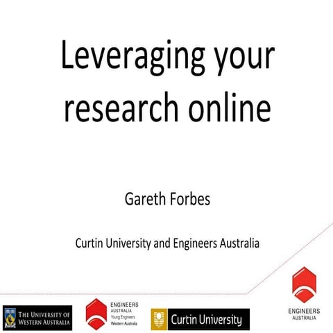 How to write a research paper. By Gareth Forbes, Curtin University and Engine...