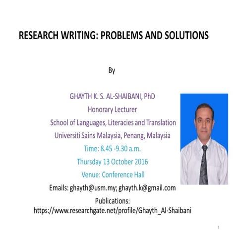 Research writing problems and solutions