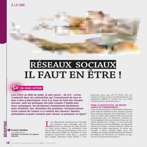 Reseaux sociaux Il faut en être