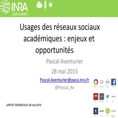 Usages des réseaux sociaux académiques : enjeux et opportunités