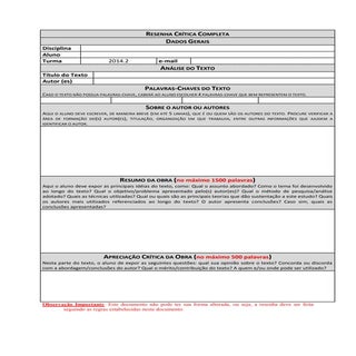 Resenha crítica completa (versão ...