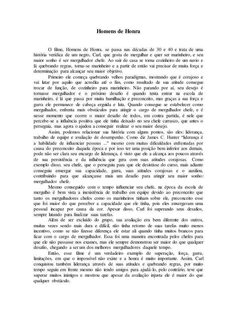 Resenha Homens De Honra