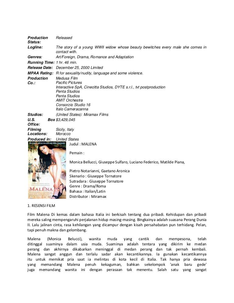 Resensi Film Maleena Resensi Film Maleena