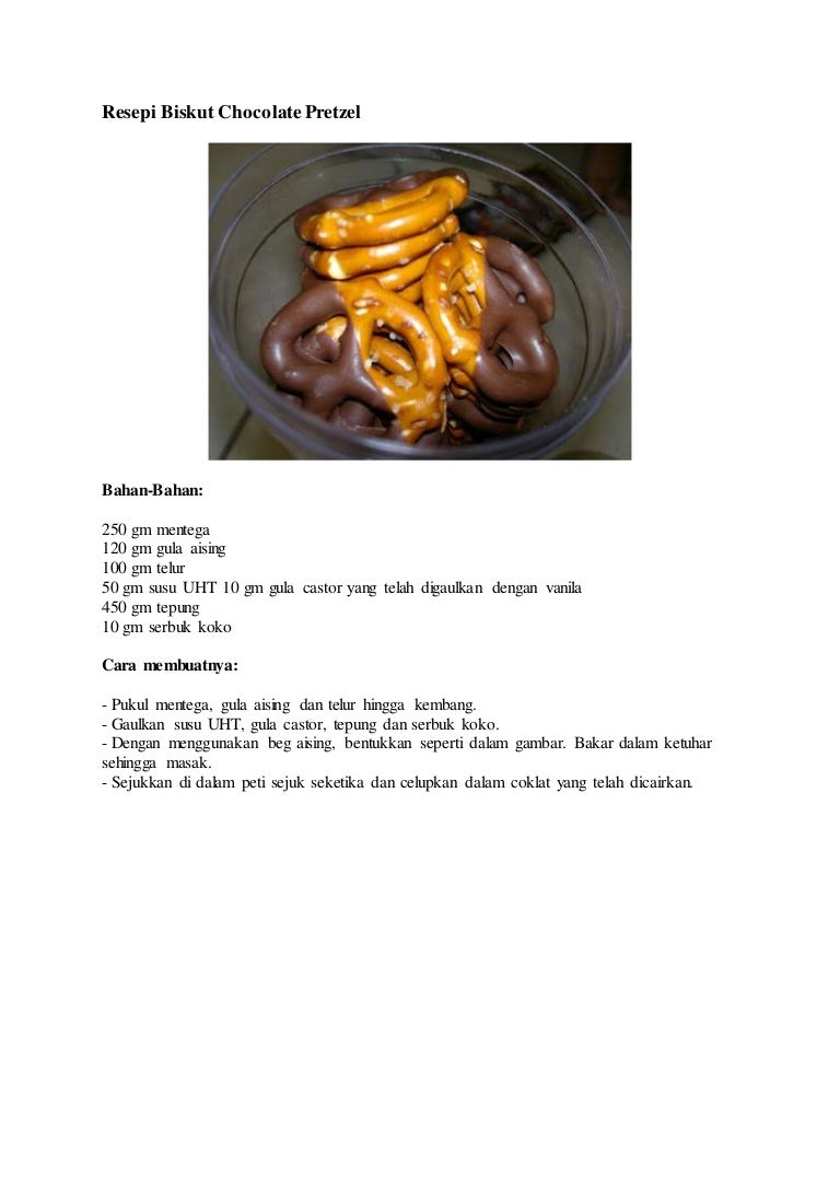 Resepi Biskut Chocolate Pretzel