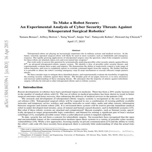 Reserchers show how medical robots can be hacked during surgery