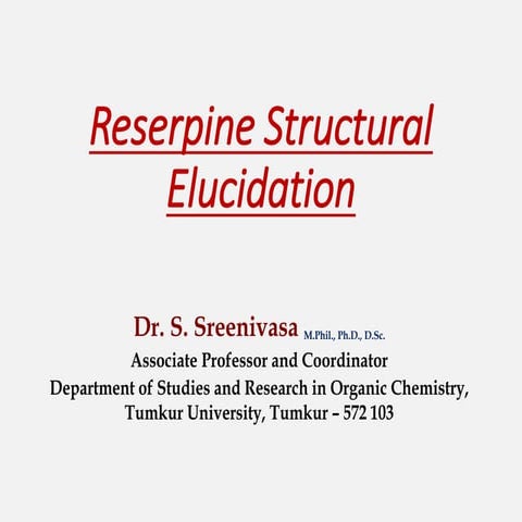 Reserpine structural elucidation